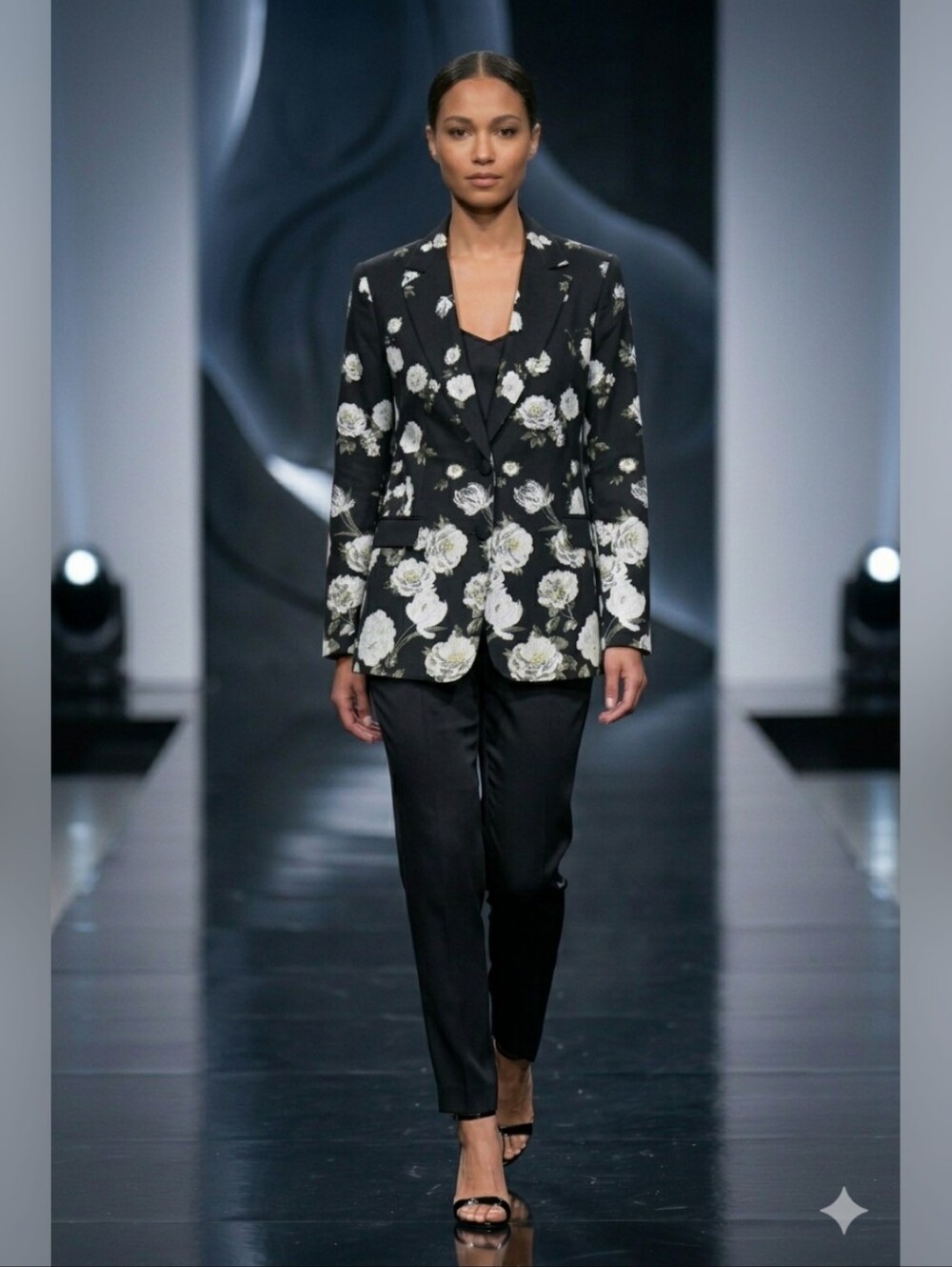 ALICE + OLIVIA Macey Fitted Floral Print Tailored Blazer Jacket Size 10